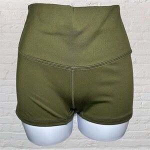 TYR Olive Green Base Kinetic High Rise Y2K Style Active Micro Shorts Size Small